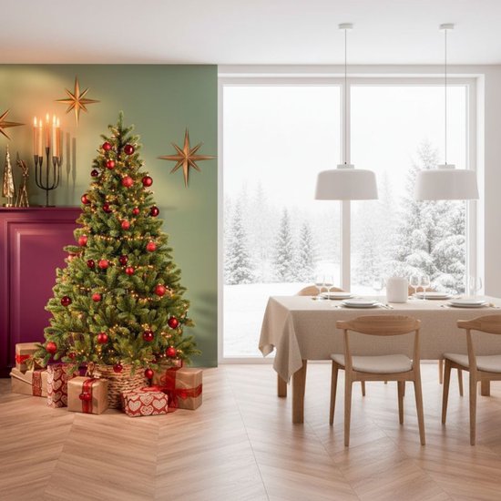 Black Box Trees Nagoya Weihnachtsbaum – Weihnachtsdekoration mit üppiger und natürlicher Ausstrahlung – Kunstbaum mit 738 Zweigen für den Innenbereich – Schnell und einfach aufzubauen – H 150 x Ø 91 cm – Grün