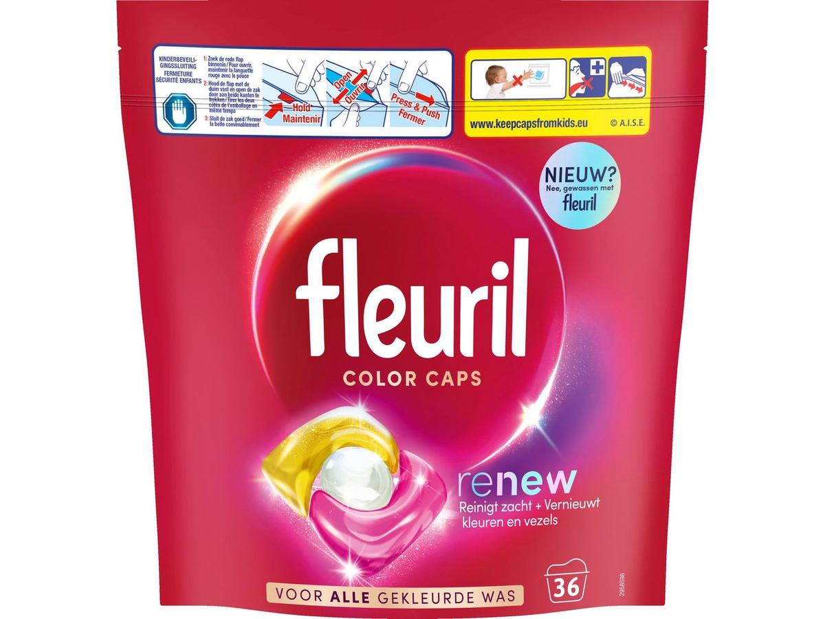 Fleuril Renew Color Caps – Hochwirksame Waschpflege – 180 Kapseln – Verschiedene Düfte