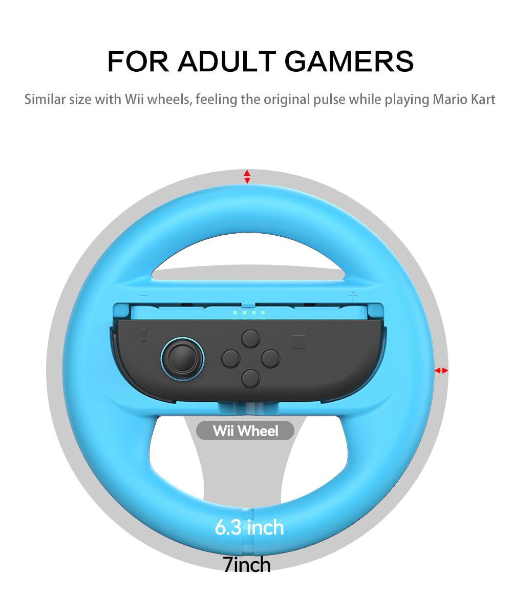 GH Nintendo Switch 2 Lenkrad für Mario Kart World – Joy-Con-Controller (Blau & Rot)