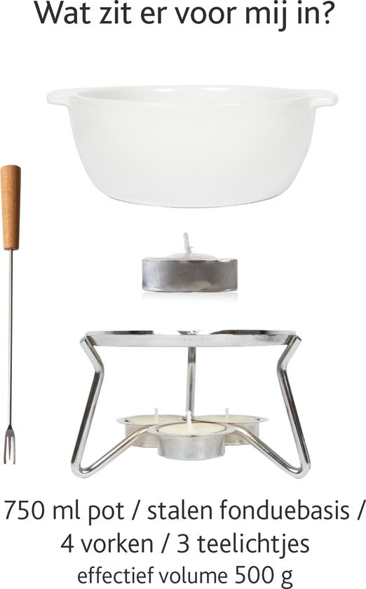 Boska Käsefondue-Set Party - mikrowellenfest - Keramik - Weiß - 750 ml