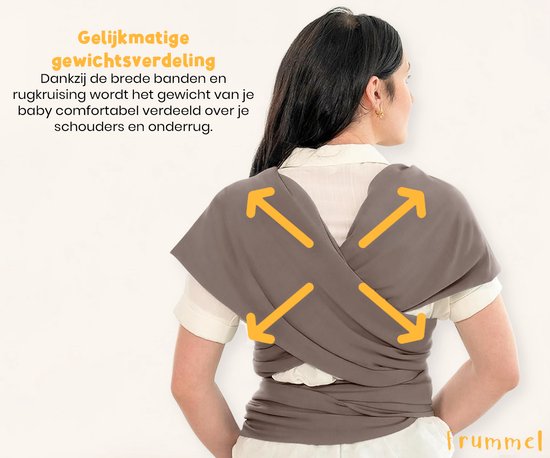 Frummel Baby-Tragetuch Taupe – Tragehilfe – Baby-Wickeltuch – Baby-Tragehilfe – Tragetuch für Babys – Babys von 0 bis 36 Monaten – Neugeborene