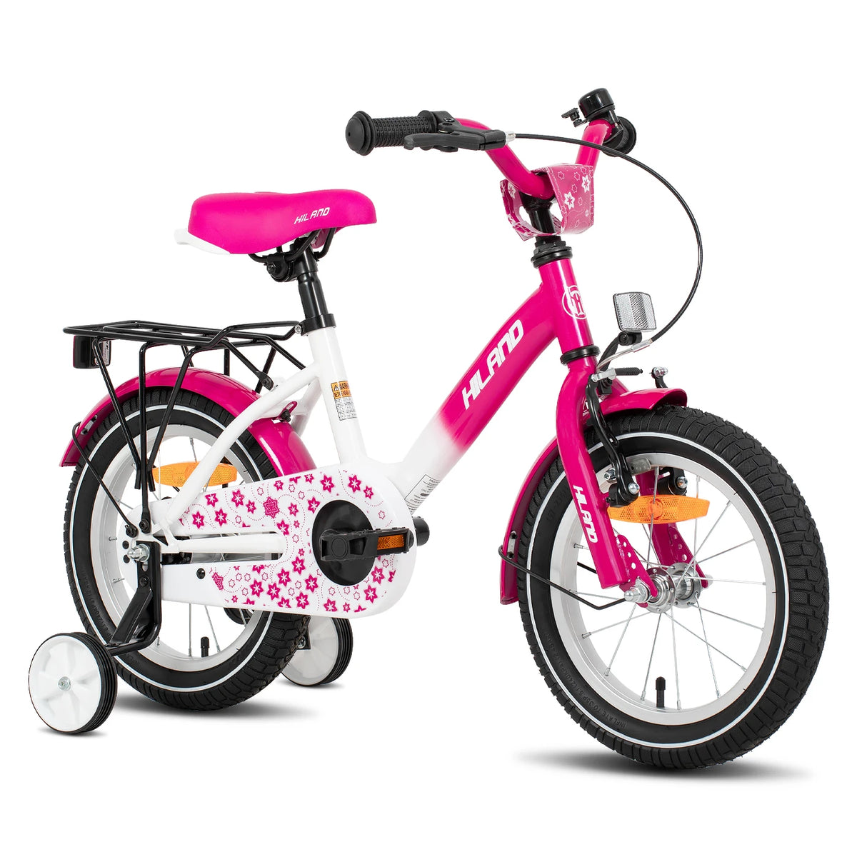 Hiland Starry Kinderfahrrad 12 Zoll – Rosa – mit Stützrädern, 2–7 Jahre