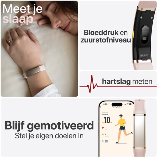 Activity Tracker - Wasserdicht IP68 - Misst Herzfrequenz, SpO₂ und Schlaf - Schrittzähler - Eloxiertes Aluminium - BREND App - Grau - BREND BR-2249
