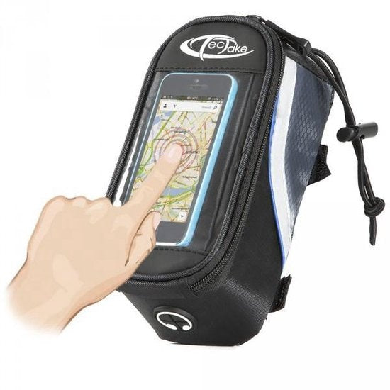 tectake - Rahmentasche Fahrradtasche für z.B. Smartphone etc. schwarz blau S 401606