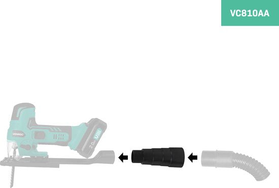 VONROC Vakuumadapter / Universaladapter für Absaugstutzen von 26-40mm - Für Elektrowerkzeuge - 3 Stück
