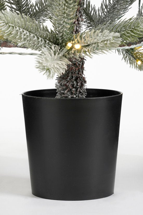 Black Box Trees Nagoya Kunstweihnachtsbaum mit Beleuchtung H120 x Ø60 cm – Weihnachtsbaum mit verschneiten Zweigen – Kunstbaum mit 212 PE-Tannenzweigen – Schlankes Modell Ø60 cm – Grün