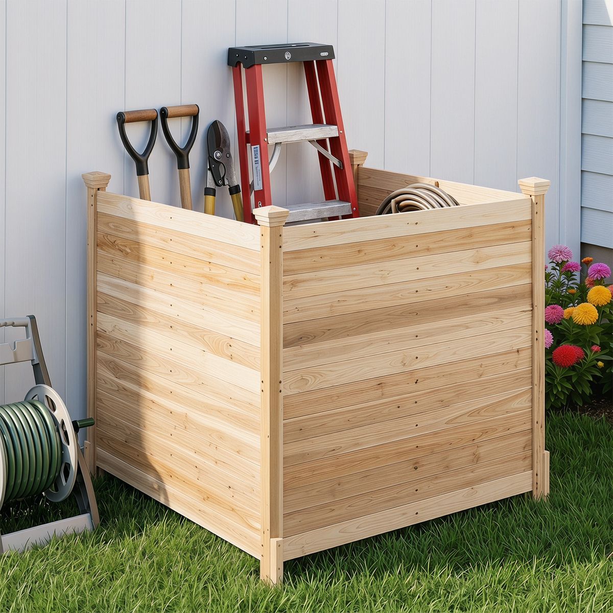 Coast Gartenzaun Sichtschutz – 3-teilig – Kiefernholz – Natur – 119 x 119 x 115,5 cm