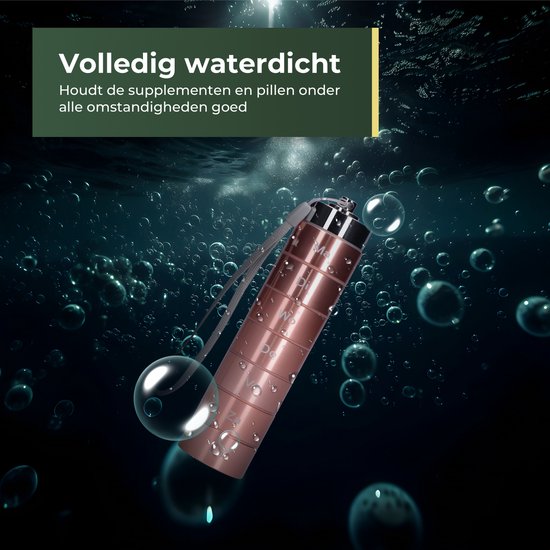 Gandria Pillenbox 7 Tage - Herausnehmbare Pillenbox - Pillenbox mit 7 Fächern - Medikamentenbox mit stabilem Verschluss - Hülse - Wasserdicht - Pink