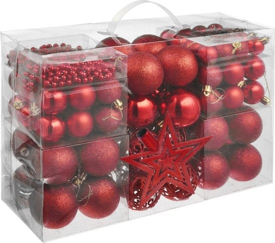 tectake - Satz von 86 Kugeln rot - 403324