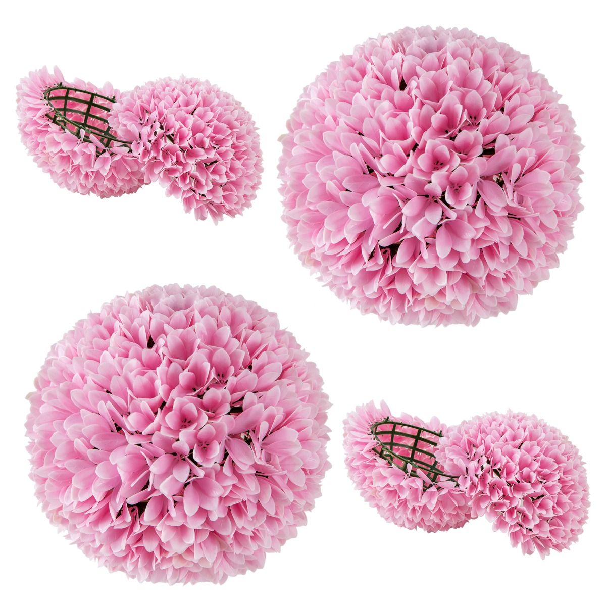 Coast Kunstbuchsbaumkugel, 2er-Set – realistische Blätter – pflegefrei – grün/rosa – 28 cm