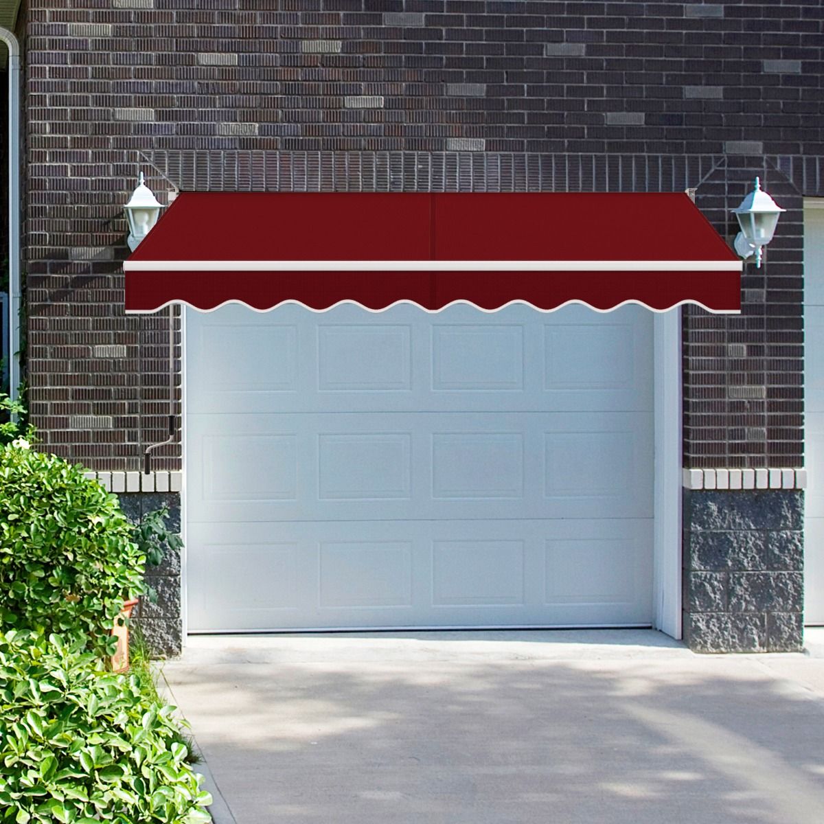 Coast Manueller ausziehbarer Sonnenschirm 295x250 cm - Rot - Aluminiumrahmen - Verstellbarer Winkel 40°-100° - Ohne Bohren