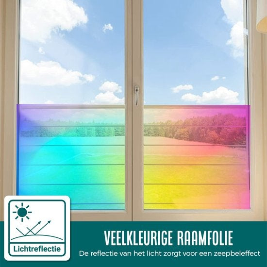 Homewell - Holografische raamfolie HR++ 90x200cm - Zonwerend & Isolerend - Statisch Zelfklevend - Zeepbel-effect