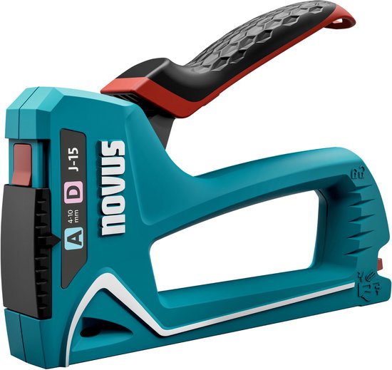 Novus Handtacker J-15 – Tacker – für Klammern der Typen A, D, H und G – zum Befestigen von u. a. Textilien, Leder, Folien, Papier, Kork und weichen Kunststoffplatten