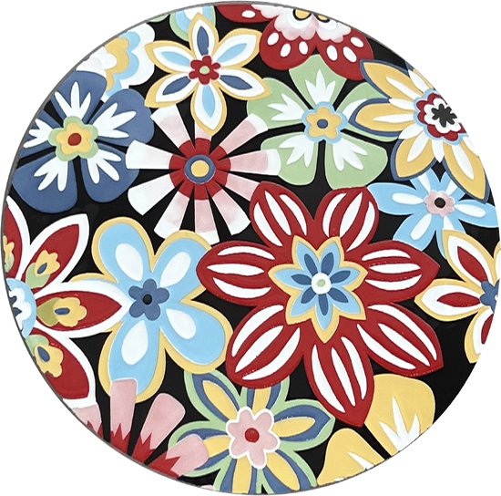 AXI Amélie Bistrotisch – Fiesta Flower – Gartentisch aus Metall – Rund – 60 x 60 x 75 cm – Mosaik-Optik – Mit Keramikfliesen eingelegt – Für Garten, Terrasse und Balkon