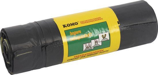 KOMO Müllbeutel mit Zugschnur – 60 Liter – 15 Stück