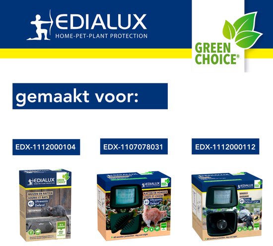Edialux Netzteil 230 V, Stromversorgung für Ultraschall-Tiervertreiber, 1 m Kabel + 10 m Verlängerungskabel, geeignet für Katzen-, Hunde- und Vogelvertreiber, Plug-and-Play