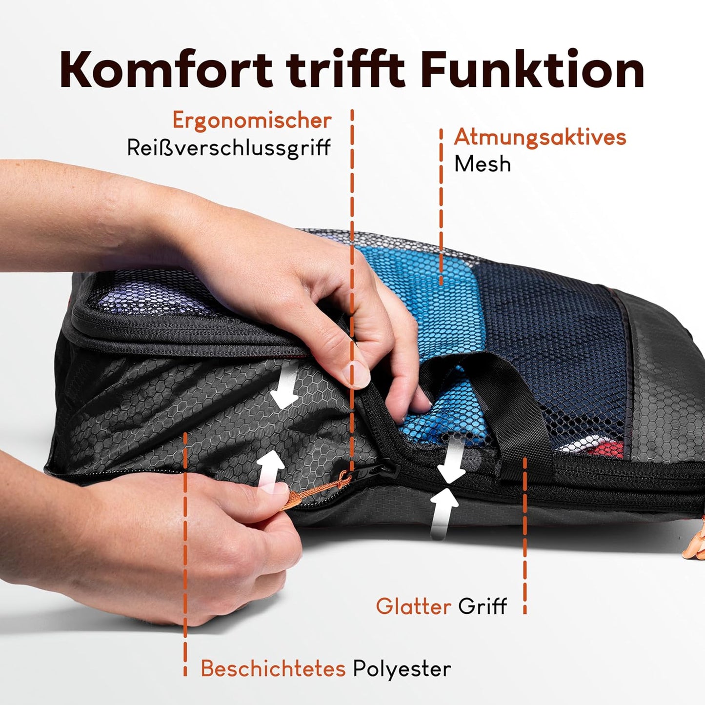 loonara Travel Travel Organiser Set - Schwarz - 3 Teile