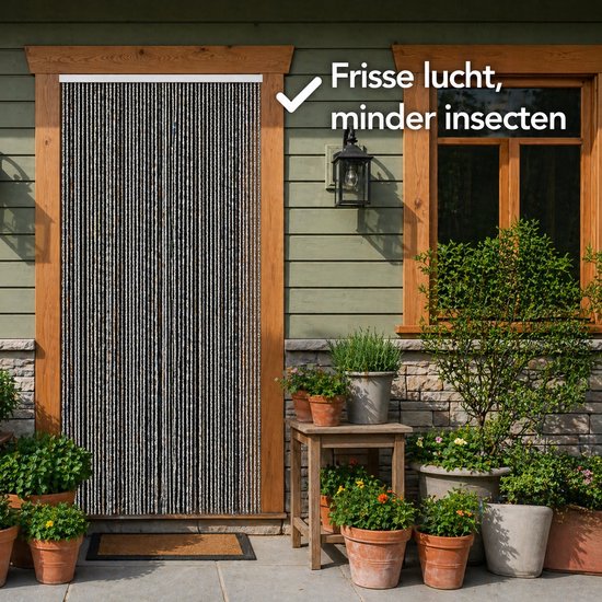 Brixy Fliegengitter Romy – Katzenschwanz – 220 x 100 cm – Kunststoff – Schwarz