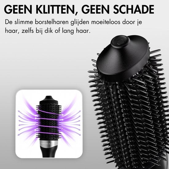 Sansbeauté® Wet-2-Dry Haarbürste - Multistyler - Airstyler - Lockenbürste - Stylingbürste - Wärmebürste - Volumen und Locken - Drehkabel