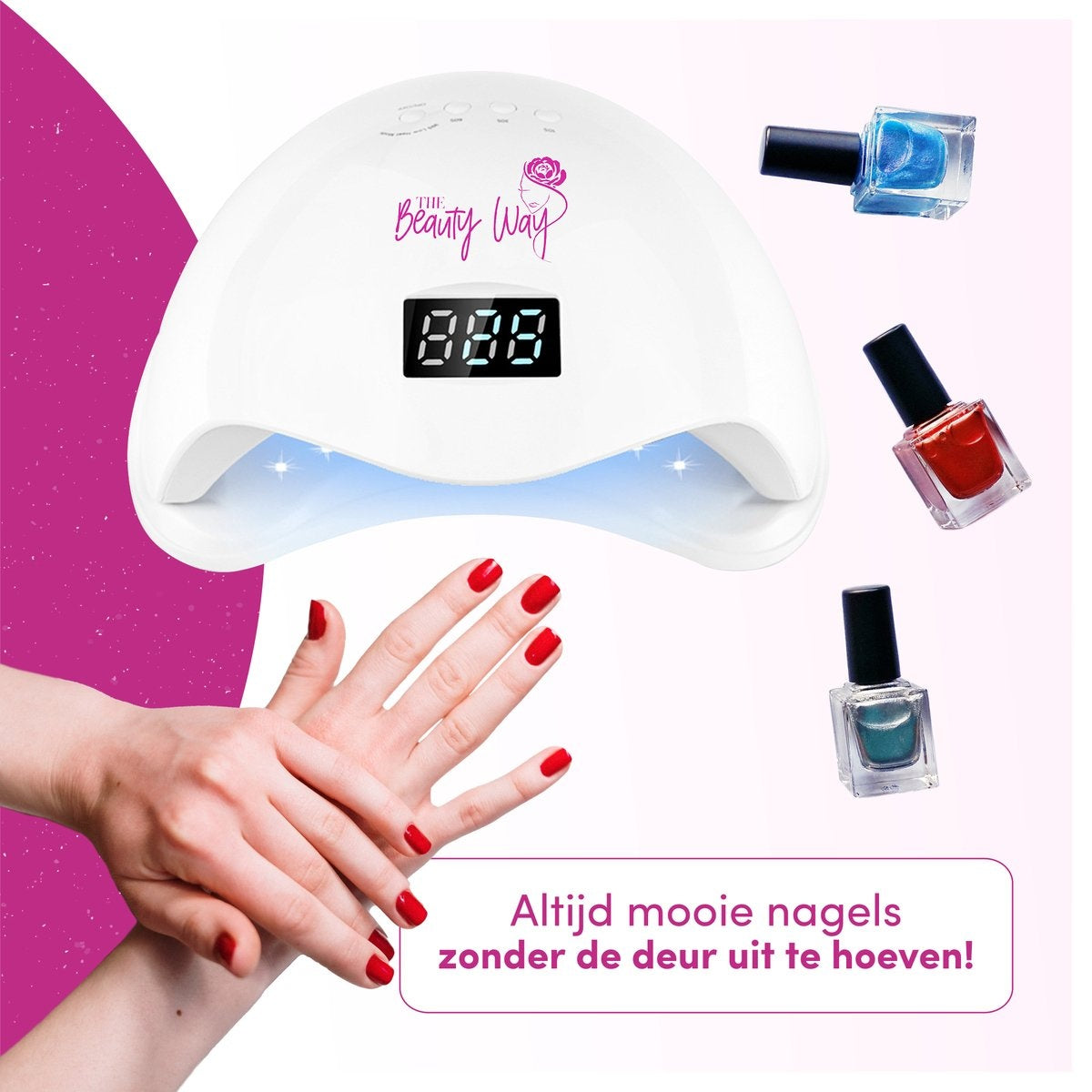 TheBeautyWay Nageltrockner - für Gel-Nägel - Geeignet für jeden Gel-Nagellack - 24 LEDs