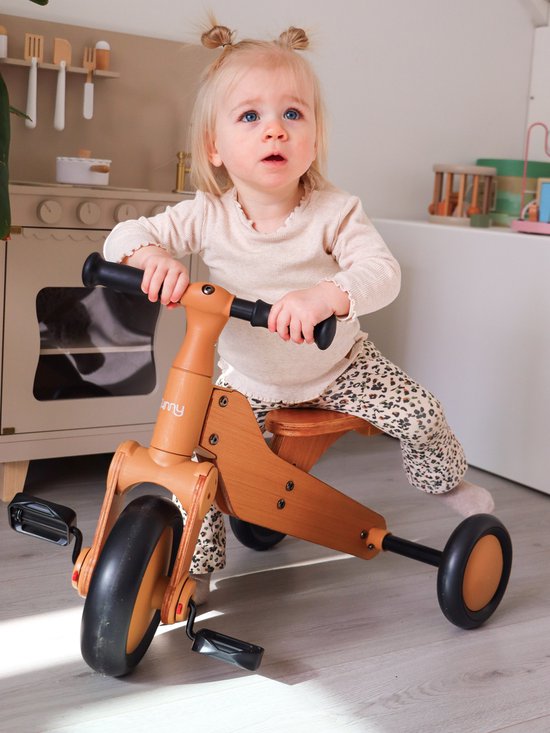 Sunny Walker 2-in-1 1000 Laufrad aus Holz – Ab 2 Jahren – Walker Trike – Verstellbarer Sattel – FSC Mix