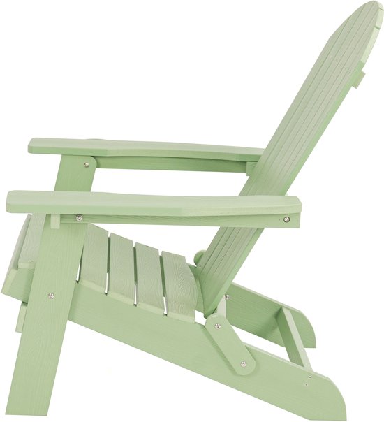 AXI Claire Adirondack-Stuhl Pastellgrün – Loungesessel aus Kunststoff mit Armlehnen – Zusammenklappbar – Hohe Rückenlehne – Gartenstuhl – 84,5 x 77 x 95,5 cm – Langlebig und witterungsbeständig