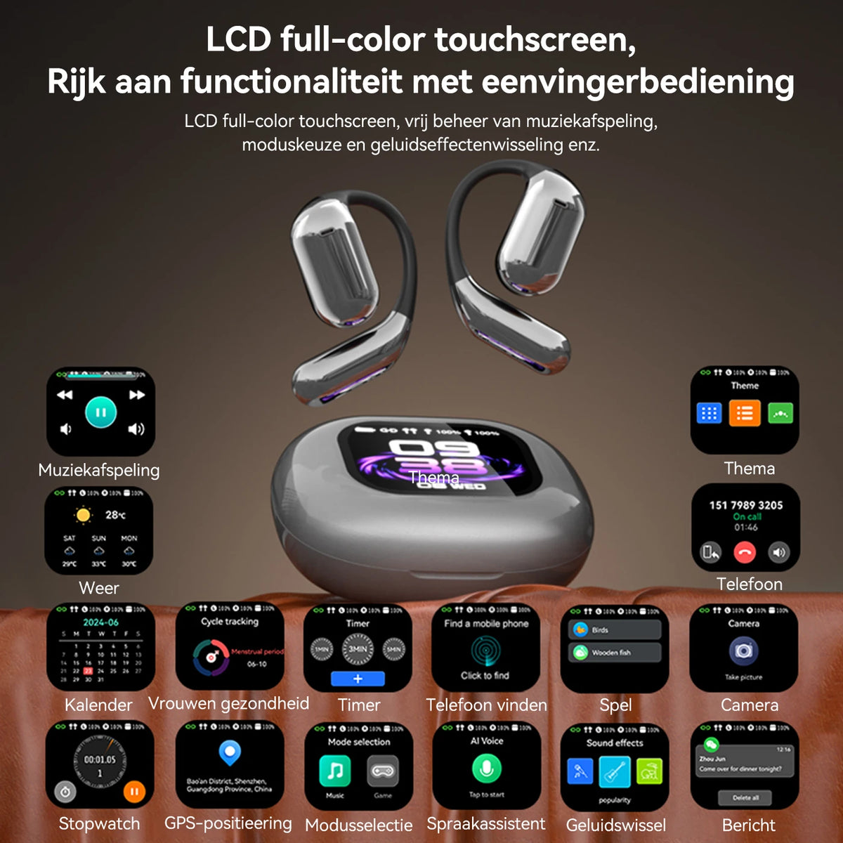 FITTEK YYK Q16 Pro AI Übersetzungs-Ohrhörer – Silbergrau – Bluetooth 5.4, ANC, 40 Stunden Akkulaufzeit