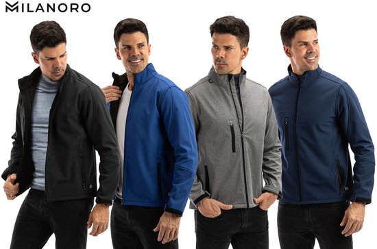 Milanoro - Wind- und wasserdichte Jacken - Jacke ohne Kapuze - Hellgrau - XL