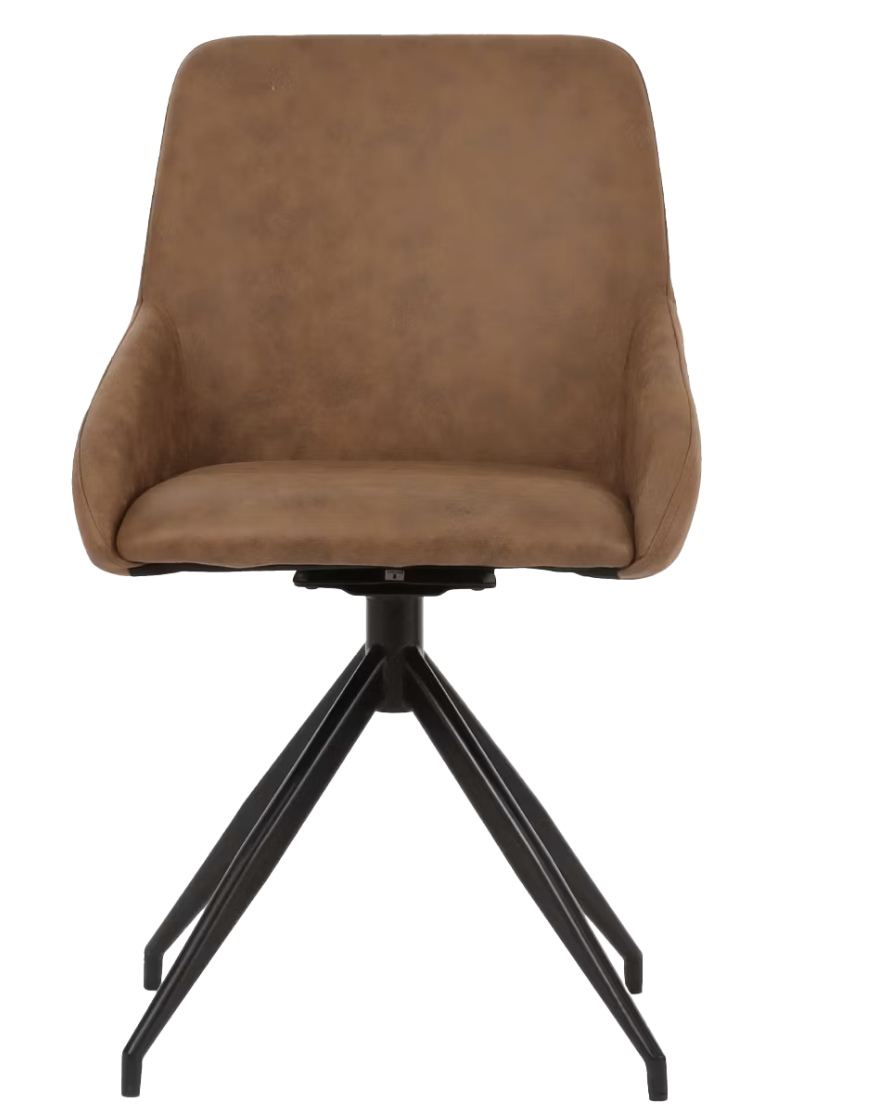 Dutchbone Laurel Esszimmer-Drehstuhl - 360° drehbar - 60 x 51 x 85 cm - Cognac