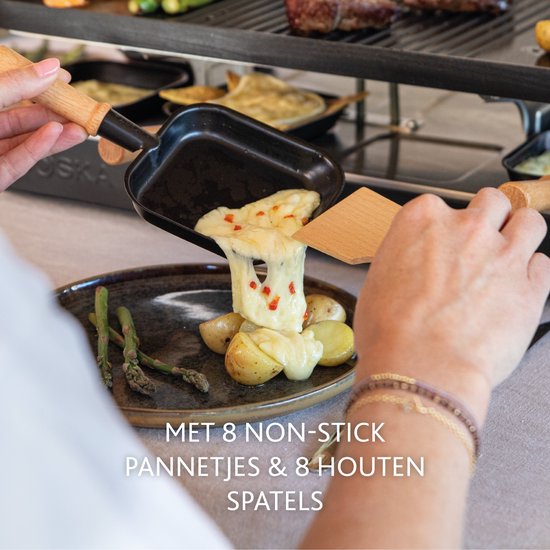 BOSKA Raclette Gourmet Party - Für 8 Personen Buchenholz Stahl - Gourmet-Set
