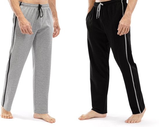 Milanoro - 2er-Set sportliche, bequeme Herren-Sweatpants - Marineblau/Anthrazit - S