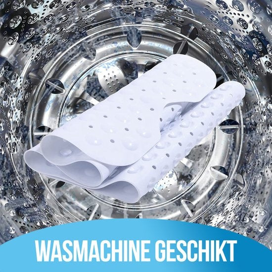 Avalo Badematte / Antirutschmatte Dusche - 100x40CM - Weiß - Mit Saugnäpfen - Duschmatte Antirutsch für Dusche - Badematte