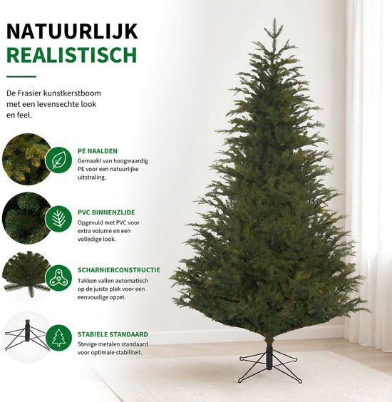 Black Box Trees Frasier Baum – Weihnachtsbaum in natürlicher Form – Weihnachtsdekoration für den Innenbereich – Kunstbaum mit Scharnierkonstruktion – Höhe 185 x Durchmesser 124 cm – Grün