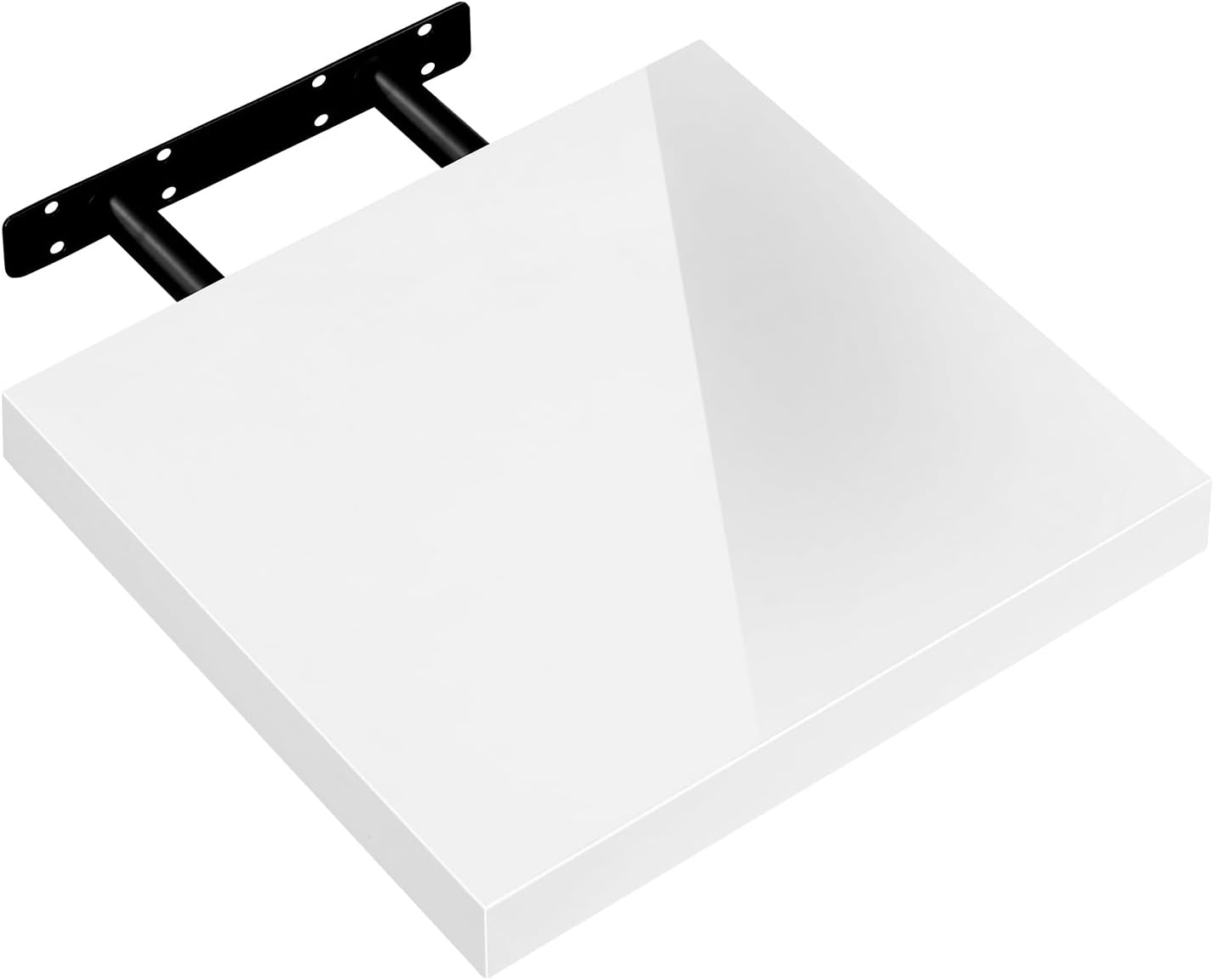 eSituro Wandregal Weiß Hochglanz – Schwebendes Wandregal – 3,8 cm dick – bis zu 15 kg