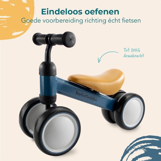LifeGoods TurboToddler Balance Bike - Spielzeug ab 1 Jahr - Kinder Roller - Marine Blau