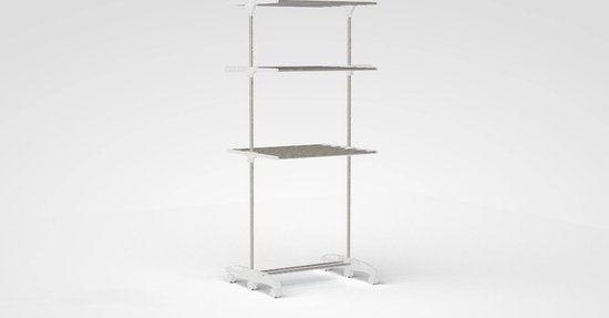 Avalo Wäscheständer - Trockenturm mit Rädern - 4 Ebenen - faltbar - Weiß