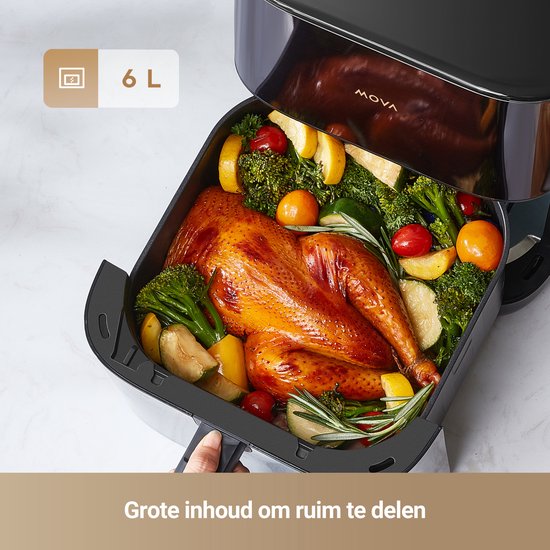 MOVA Tech AeroChef FD10 Pro 6 l, freistehend, 1800 W, Heißluftfritteuse, schwarz