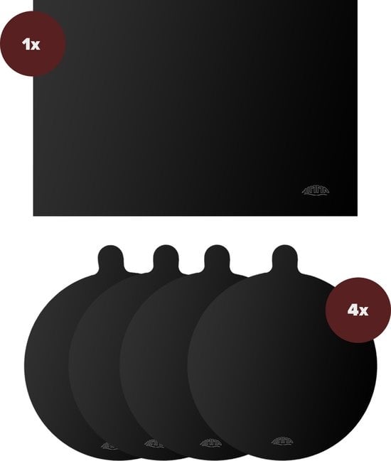 Nimma Induktionsschutz - 5er Set - Induktionsmatte rund und eckig - bis 240 Grad - Ã˜22cm - Silikon