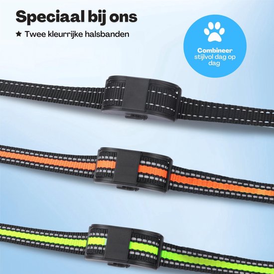 Anti-Bell-Halsband Pro - stoßfreies Erziehungshalsband - für kleine und große Hunde - wasserdicht - wiederaufladbar - Vibration und Audio - 2 zusätzliche Halsbänder