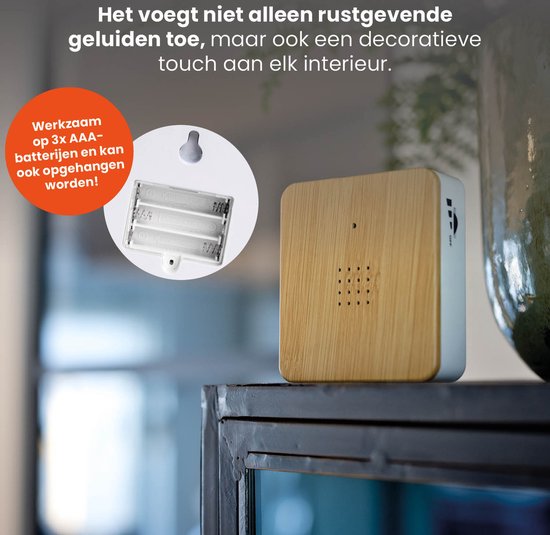 QLT Vogelhaus mit Naturgeräuschen - Box mit Vogelstimmen - Batteriebetrieben - Automatischer Bewegungssensor - Einstellbare Lautstärke - Holz/Grau