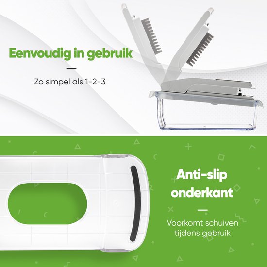 Stosh Mandoline - Gemüseschneider - Zwiebelschneider - Spiralschneider - 7-teilig - Weiß - BPA-frei