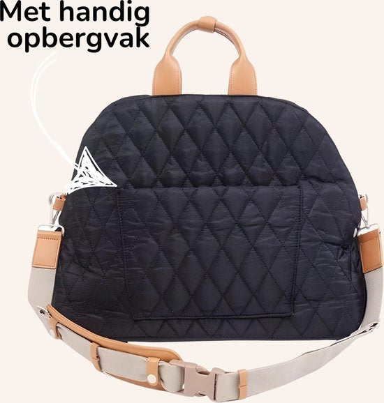 By Cee Cee Carry Bag Dog - Luxus Reisetasche Autositz Hund und Hundekorb in 1 - Schwarz mit Cognac - Hundetasche geeignet für kleine Hunde