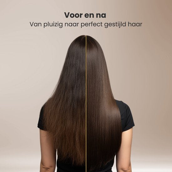 Auronic 4-in-1 Haartrocknerbürste - Airstyler - Kämme - Styles - Locken - Föhnen - 37 mm Lockenbürste - 360 Grad Luftstrom - Schwarz/Gold