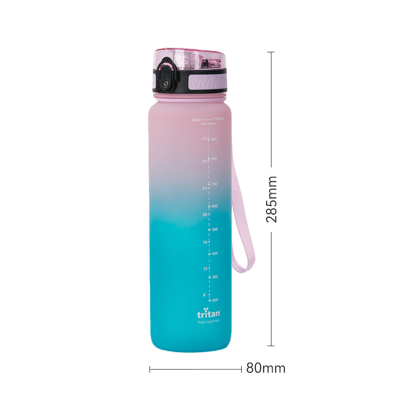 Jordan & JUDY Tritan-Sporttrinkflasche – 1000 ml – rosa Farbverlauf