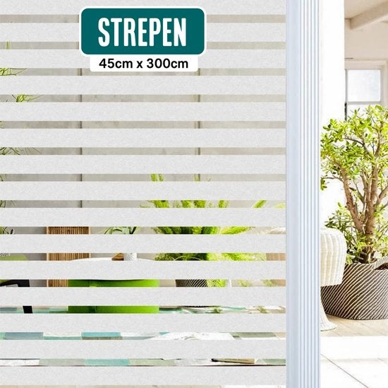 Homewell Fensterfolie HR++ 45x300cm - Solar & Isolierend - Statisch - Streifen