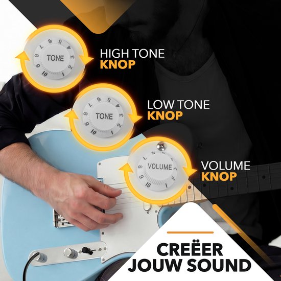Finesse E-Gitarre mit Verstärker – inklusive Videokurs – TE-Gitarre – Erwachsene – Kinder – Blau