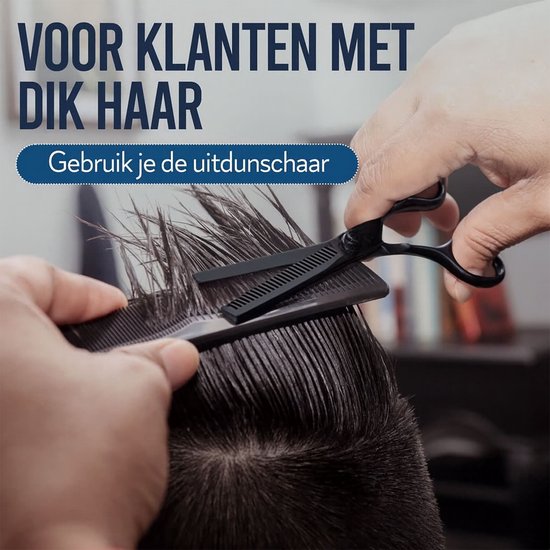ProTrue 11 Stück Barbierset - Barbierschere rechtshändig - Ausdünnungsschere Barbier - Haarschere - Coupe Schere - Haarscheren Set
