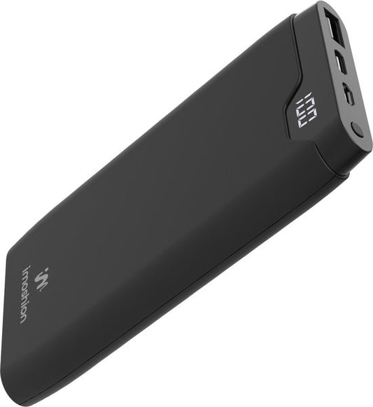 imoshion® Powerbank 10000 mAh - Schnellladegerät 18W - Power Delivery - USB C & USB A - Geeignet für Apple iPhone und Samsung, u.a. - Schwarz