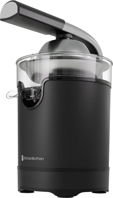 KitchenBrothers Zitruspresse - Kompakt - mit Ausgießer und Presshebel - 0,35 l - Schwarz