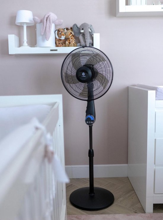 AirKing - Stativ-Ventilator - extra leise - energieeffizient - 5 Geschwindigkeitsstufen - Schwarz